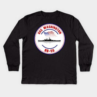 USS Washington BB-56 Kids Long Sleeve T-Shirt